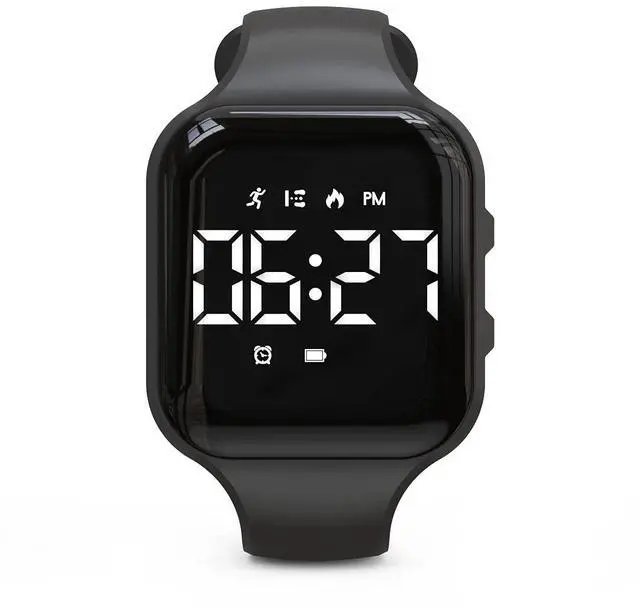 Main image of Non-Bluetooth Led Fitness Tracker Watch,Digital Pedometer Watch,with Step Counting/Distance/Calories/Stopwatch/Alarm Clock, Great Gift for Kids Teens Girls Boys Xmas (Square - Black)