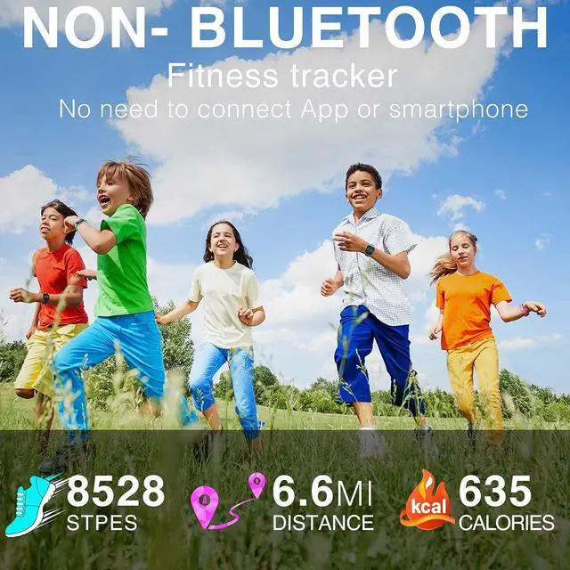 Alt view image 2 of 7 - Non-Bluetooth Led Fitness Tracker Watch,Digital Pedometer Watch,with Step Counting/Distance/Calories/Stopwatch/Alarm Clock, Great Gift for Kids Teens Girls Boys Xmas (Square - Black)