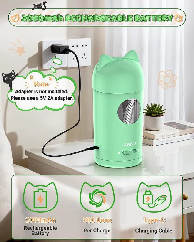 Alt view image 5 of 6 - Electric Pencil Sharpener, Fully Automatic Pencil Sharpener for 7-8mm No.2/Colored Pencils, Auto in & Out, Rechargeable & Cordless, Hands-Free Colored Pencil Sharpeners for Classroom Home PSX9