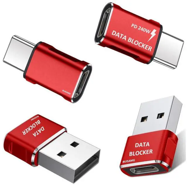 Main image of Data Blocker, USB A to C & USB C Data Blocker for iphone15 16 and Any Mobile Phone Charging, Protect Against Juice Jacking, Refuse Hacking 100% Guaranteed, Only Safe Charging (4-Pack)