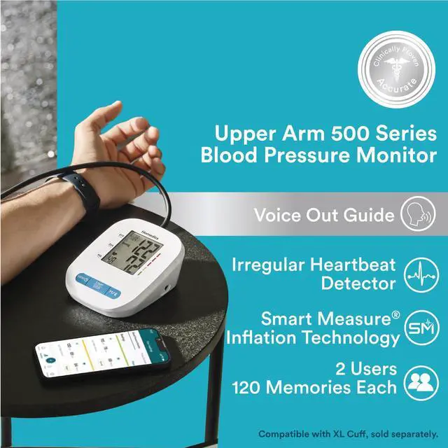 Alt view image 2 of 7 - 500 Series Bluetooth Upper Arm Blood Pressure Monitor for Home Use