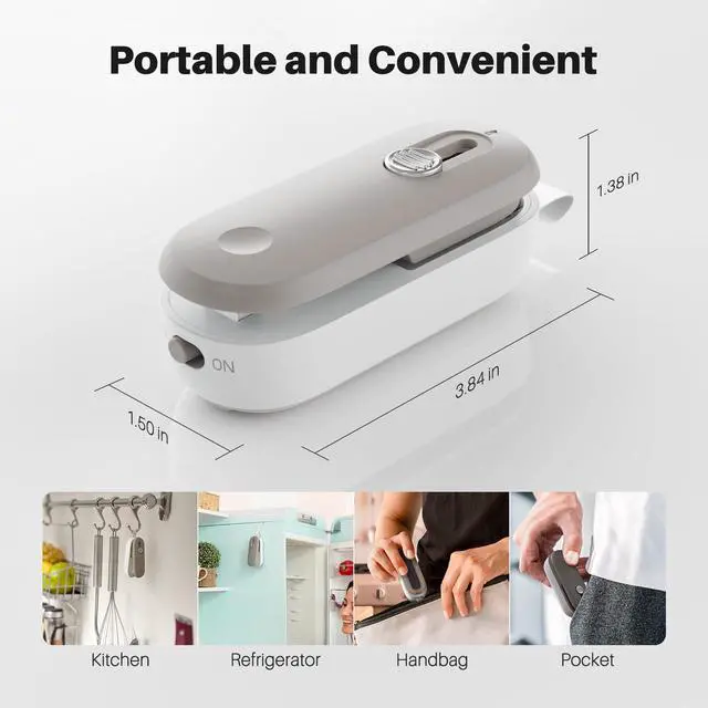 Alt view image 5 of 7 - 2 in 1 Mini Bag Sealer Heat Seal and Cutter With Lanyard - Portable Handheld Chip Heat Sealer for Snacks, Candies, Plastic Food Storage (Batteries Included)