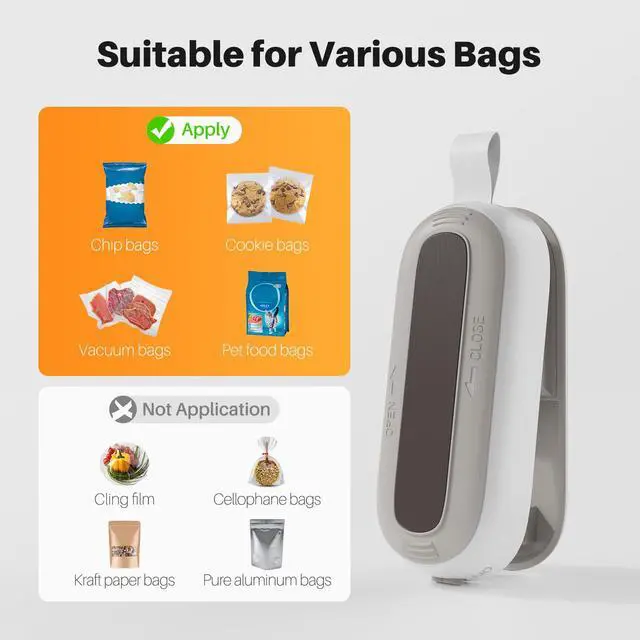 Alt view image 6 of 7 - 2 in 1 Mini Bag Sealer Heat Seal and Cutter With Lanyard - Portable Handheld Chip Heat Sealer for Snacks, Candies, Plastic Food Storage (Batteries Included)