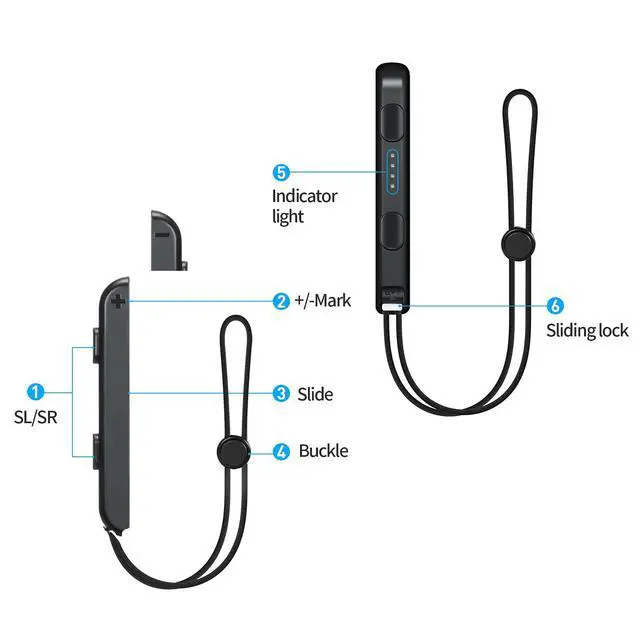 Alt view image 5 of 6 - Wrist Strap for Switch Controller 2 Pack Lanyard Replacement Parts Accessories for Joycon Controller