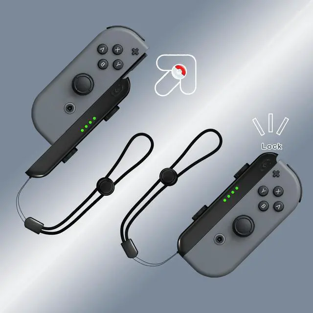 Alt view image 2 of 6 - 2 Pack Wrist Strap for Switch Joycon - Replacement Accessories for Joy con Straps (Black)