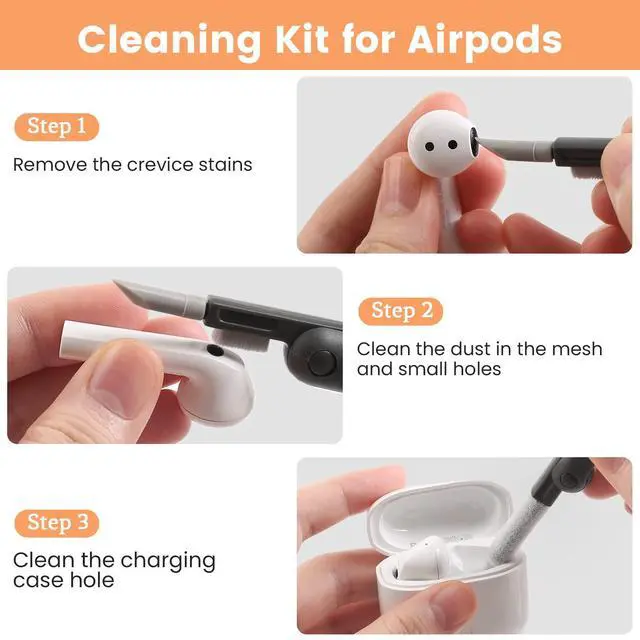 Alt view image 3 of 6 - 7 in 1 Electronic Cleaner kit, Cleaning Kit for Monitor Keyboard Airpods MacBook iPad iPhone iPod, Screen Dust Brush Including Soft Sweep, Swipe, Airpod Cleaner Pen, Key Puller and Spray Bottle