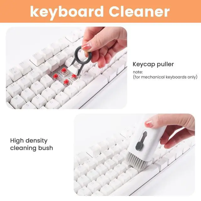 Alt view image 4 of 6 - 7 in 1 Electronic Cleaner kit, Cleaning Kit for Monitor Keyboard Airpods MacBook iPad iPhone iPod, Screen Dust Brush Including Soft Sweep, Swipe, Airpod Cleaner Pen, Key Puller and Spray Bottle