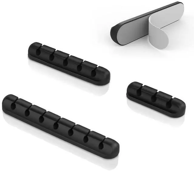 Alt view image 2 of 7 - Cable Clips Cord Management Organizer, Black, Silicone