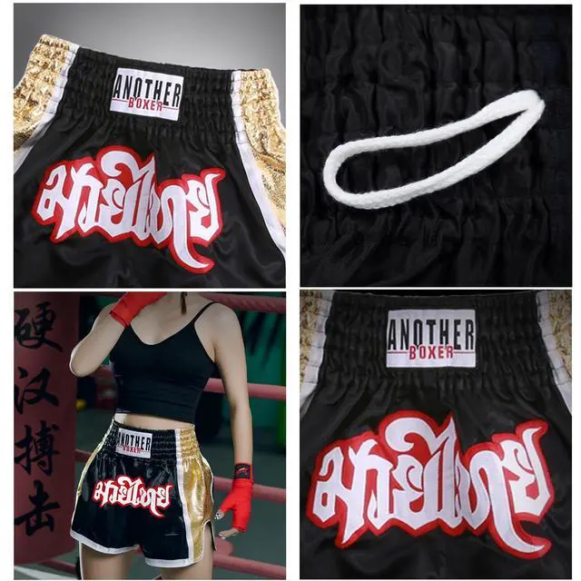 Alt view image 4 of 7 - Boxing Shorts Kickboxing Trunks Gym Shorts Grappling Training Workout for Men and Women XL