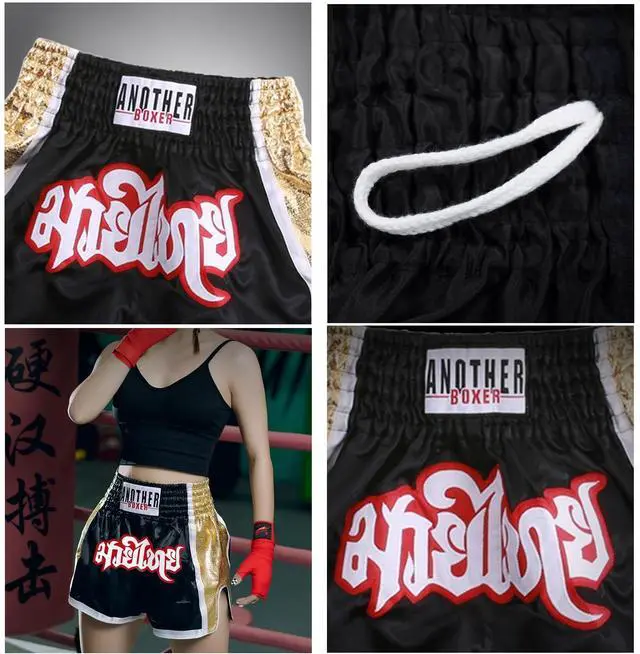 Alt view image 4 of 7 - Boxing Shorts Kickboxing Trunks Gym Shorts Grappling Training Workout for Men and Women XXL