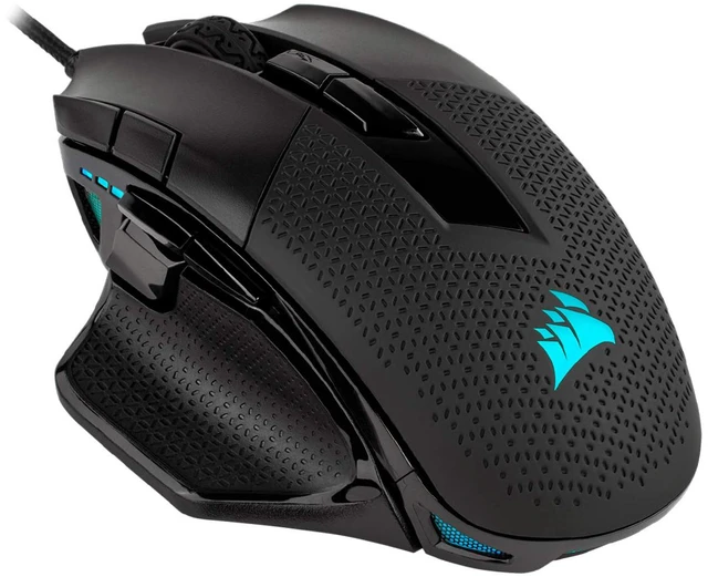 Main image of NIGHTSWORD RGB Adjustable Weight FPS MOBA PC Gaming Mouse Black | 18,000 DPI, 10 Programmable Buttons, Thumb Rest, iCUE Compatible, Wired