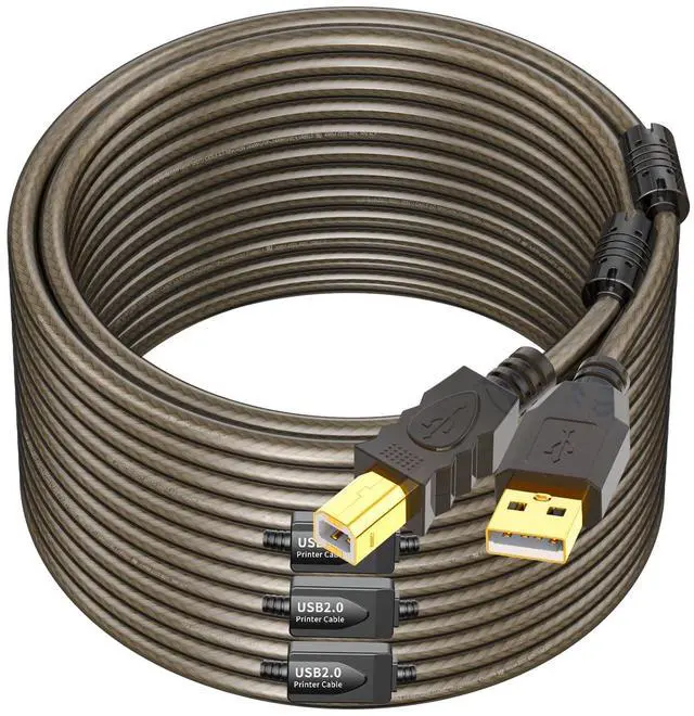Main image of 100ft USB 2.0 Printer Cord - High Speed Active USB Cable Compatible with Printer, Scanner, Fax Machine