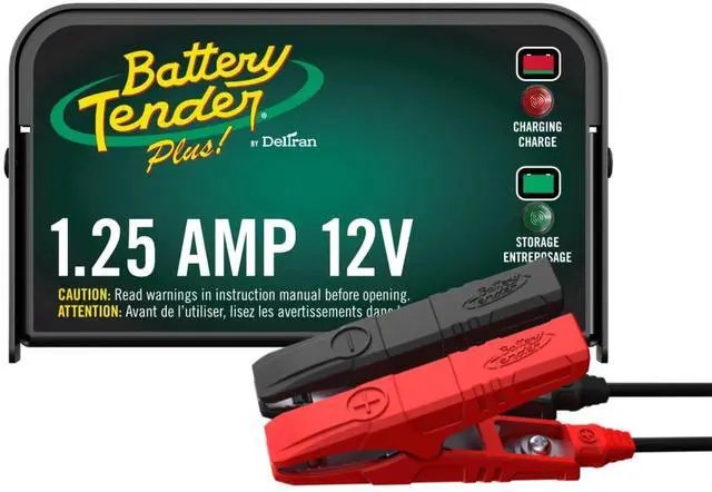 Main image of Plus 12V 1.25 AMP Car & Motorcycle Battery Charger and Maintainer, Float Charge for Automotive, and ATVs - Smarter Than a Trickle Charger