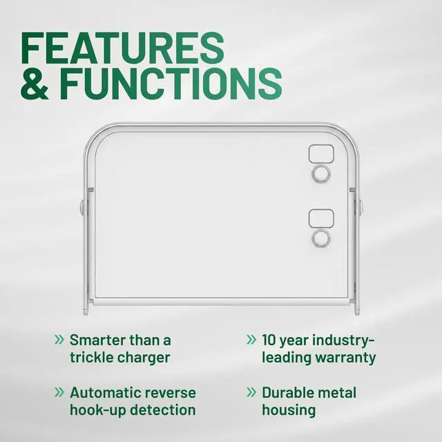 Alt view image 7 of 7 - Plus 12V 1.25 AMP Car & Motorcycle Battery Charger and Maintainer, Float Charge for Automotive, and ATVs - Smarter Than a Trickle Charger