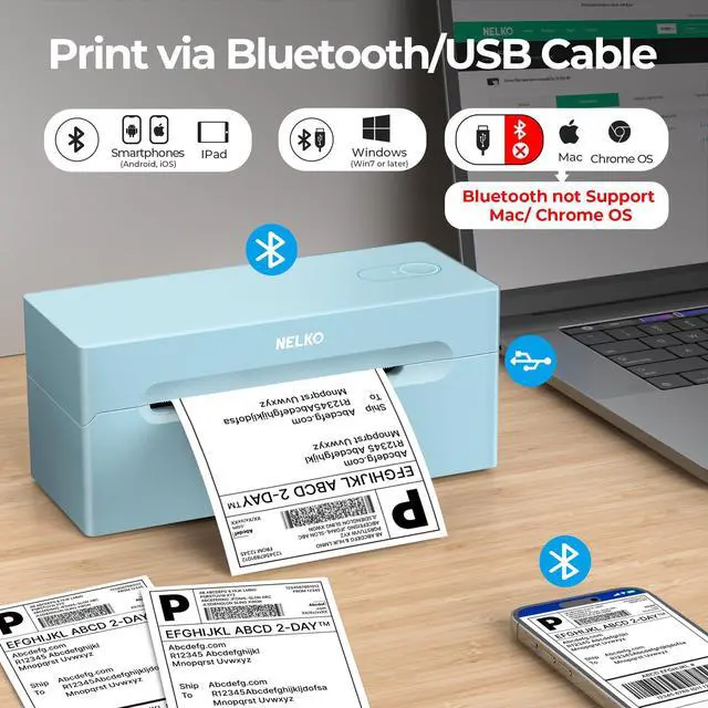Alt view image 2 of 7 - Bluetooth Thermal Shipping Label Printer, 4x6 Shipping Label Printer for Shipping Packages, Support Android, iPhone and Windows