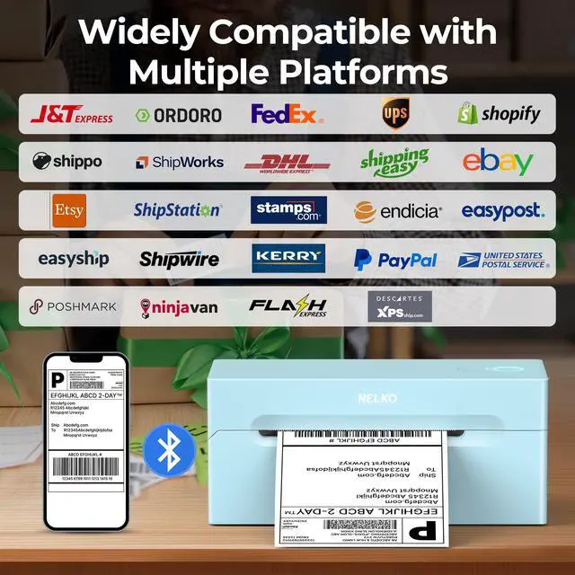 Alt view image 4 of 7 - Bluetooth Thermal Shipping Label Printer, 4x6 Shipping Label Printer for Shipping Packages, Support Android, iPhone and Windows