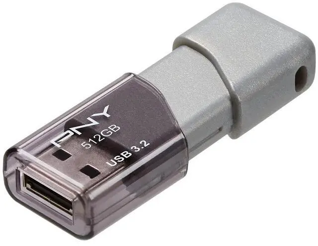 Main image of 512GB Turbo Attache 3 USB 3.2 Flash Drive 100MB/s, Silver (Pack of 1)