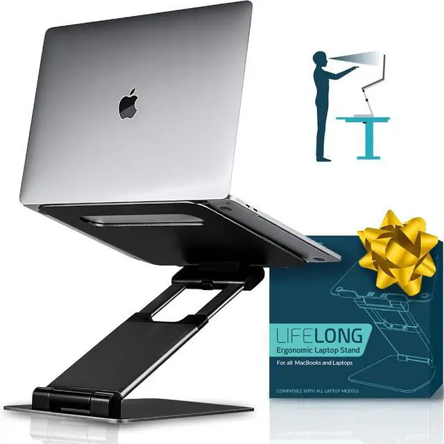 Main image of Ergonomic Adjustable Laptop Riser - Fits 10-17 Inch Laptops & MacBooks - Portable Desk Laptop Stand