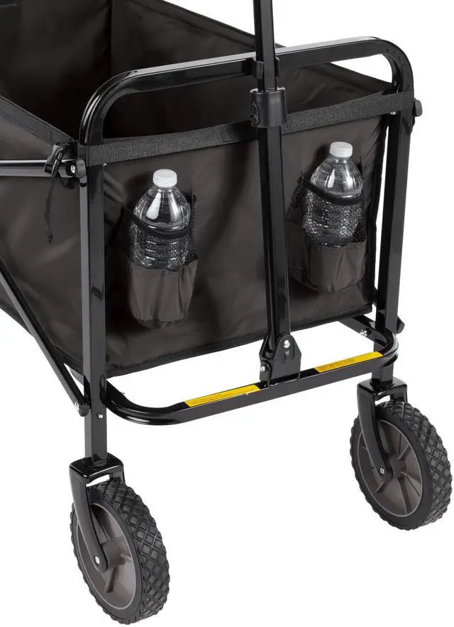 Alt view image 3 of 3 - Collapsible Heavy Duty Utility Wagon for Outdoor Sports, Camping, Garden, and Shopping, 265 Pounds Capacity, 27.6 x 40.9 x 20 inches, Black