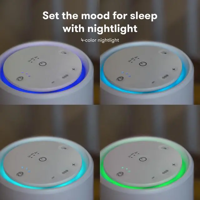 Alt view image 4 of 4 - 3-in-1 Baby Air Purifier for Allergy Relief, Sound Machine for Sleeping + Nightlight, HEPA Filter Purifier for Bedroom with 3 Fan Speeds, Easy-Change Filter, Auto-Off Timer