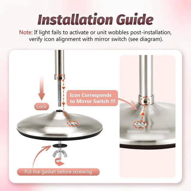 Alt view image 2 of 7 - 9" Lighted Makeup Mirror, 1X/20X Rechargeable Magnifying Mirror with 3 Color Dimmable Lights for Bedroom Tabletop, Base Charging and Switch, Women Gift