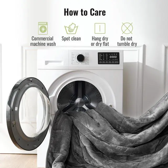 Alt view image 6 of 7 - Weighted Blankets for Adults Queen Size, 15lbs 60x80 inches Blanket with Soft Warm Plush Sherpa Fleece, Washable Thick Heavy Throw for Sleep, Anxiety and Calming, Grey