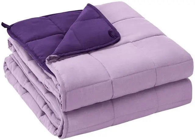 Main image of Weighted Blanket for Adults (20 lbs, 60 x 80, Purple) Cooling Heavy Blanket for Sleeping Perfect for 190-210 lbs, Queen Size Breathable Blanket with Premium Glass Bead, Machine Washable