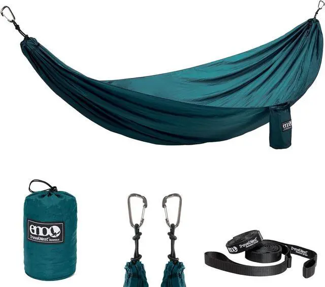 Main image of TravelNest Hammock & Straps Combo - Portable Hiking and Camping Hammock with Straps Included - Travel Hammock for Camping, Hiking, Backpacking, a Festival, or The Beach - Marine