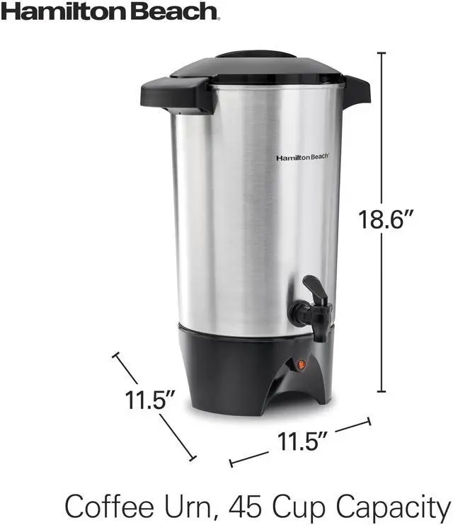 Main image of 45 Cup Coffee Urn and Hot Beverage Dispenser, Silver