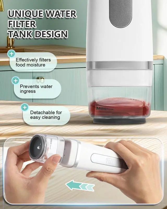 Alt view image 2 of 6 - Compact Handheld Vacuum Sealer for Food, 10X Preservation Food Sealer Machine with Reusable Vacuum Bags, Portable Wireless Vacuum Sealer for Sous Vide & Meal Prep, White