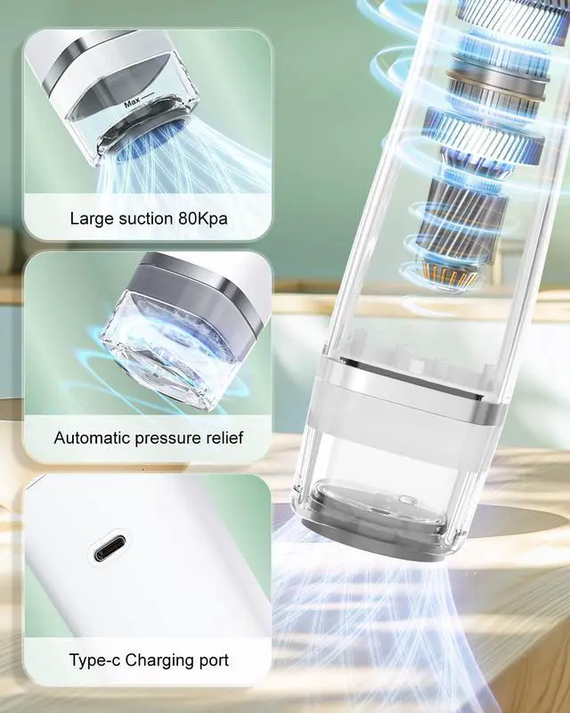 Alt view image 3 of 6 - Compact Handheld Vacuum Sealer for Food, 10X Preservation Food Sealer Machine with Reusable Vacuum Bags, Portable Wireless Vacuum Sealer for Sous Vide & Meal Prep, White