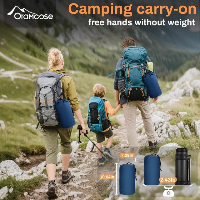 Alt view image 7 of 7 - Double Sleeping Pad for Camping, Extra Thick 6 Inch Sleeping Mat Camping for 2 Person Self Inflating Camping Pad with Built-in Pillow & Foot Pump Inflatable Camping Mat for Backpacking Hiking Tents