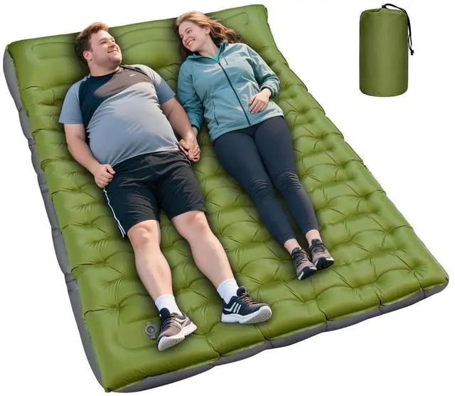 Main image of Double Sleeping Pad, Extra Thick 6 Inch Sleeping Pad for Camping 2 Person with Built-in Pillow & Foot Pump Ultralight Compact Inflatable Camping Mat for Backpacking Hiking Travel Tent Camp Gear Gifts