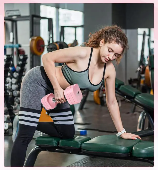 Alt view image 6 of 7 - 15LBS Adjustable Dumbbell Set for Women Men, 4 in 1 Free Weights Dumbbells Set Hand Weights Set Adjust Dumbbell Weight Set for Home Gym Exercise Workout Strength Training Equipments, Pink