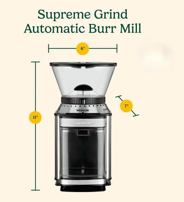 Alt view image 7 of 7 - Coffee Grinder, Electric One-Touch Automatic Burr Coffee Grinder with 18-Position Grind Selector, Cup Size Selector for 4 18 Cups, DBM-8P1, Black Stainless