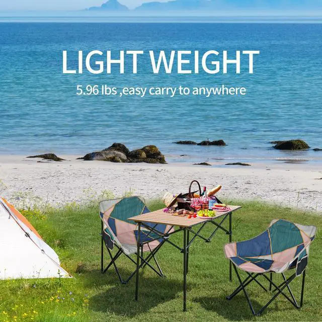 Alt view image 6 of 7 - 2 Pack Camping Chair for Adults, Portable Folding Sofa Chair, Easy Set Up Patio Chair Lawn Padded Seat Camping Stool Chair for Hunting, Fishing, Outdoor, Beach, Picnics, Home