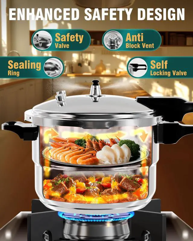 Alt view image 5 of 7 - Pressure Cooker Stainless Steel 4 Qt