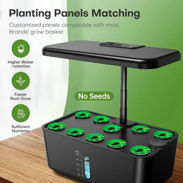 Alt view image 3 of 7 - Indoor Garden Hydroponics Growing System: 10 Pods Plant Germination Kit Herb Vegetable Growth Lamp Countertop with LED Grow Light - Hydrophonic Planter Grower Harvest Lettuce