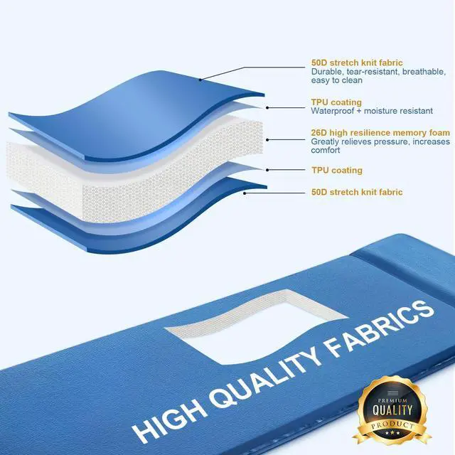 Alt view image 4 of 7 - Self Inflating Sleeping Pad for Camping 3.1" Ultra-Thick Memory Foam Camping Mattress 20s Quick Inflation Camp Mat with Pillow Waterproof 4-Season for Camping Travel Tent Car