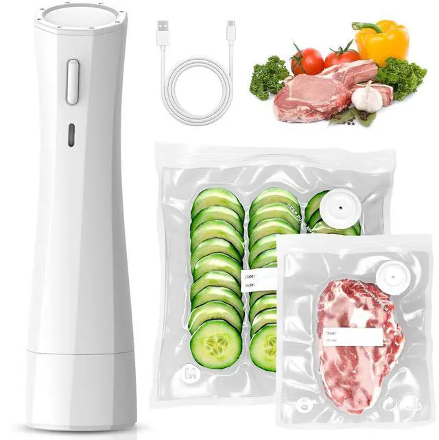 Main image of Handheld Vacuum Sealer for Food Storage: Portable Vacuum Sealing Machine - USB Rechargeable Cordless Food Sealer Saver for 5X Preservation