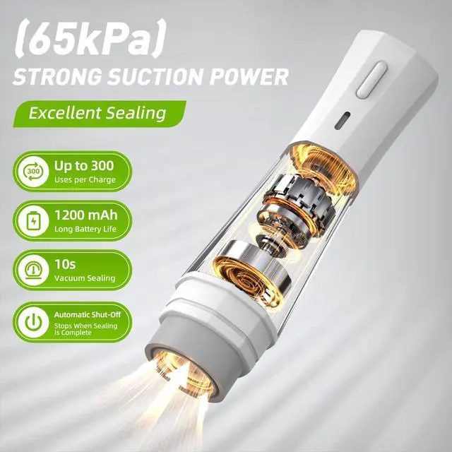 Alt view image 3 of 7 - Handheld Vacuum Sealer for Food Storage: Portable Vacuum Sealing Machine - USB Rechargeable Cordless Food Sealer Saver for 5X Preservation