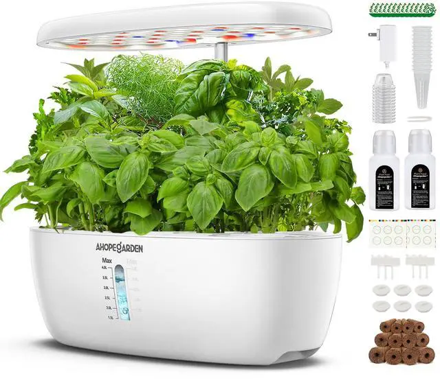 Main image of Indoor Garden Hydroponics Growing System: 12 Pods Plant Germination Kit Herb Garden Kit Growth Lamp Countertop with LED Grow Light Hydrophonic Planter Grower Harvest Vegetable Lettuce