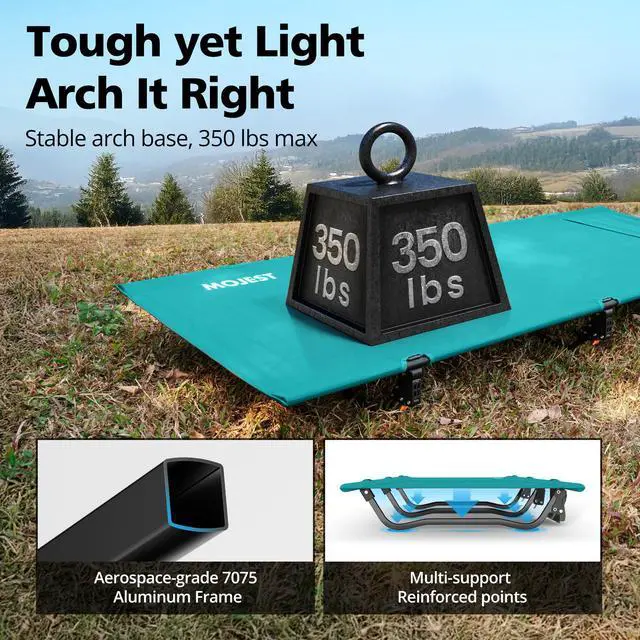 Alt view image 5 of 7 - Ultralight Camping Cot for Adults, Portable Folding Camping Bed, Supports 350 lbs - Lightweight for Travel, Camping, Hiking, Backpacking, Mountaineering (Blue)