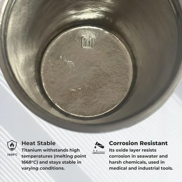 Alt view image 4 of 5 - Ti-Zen Titanium Travel Coffee Mug - 12oz Ultralight Insulated Tumbler - Premium EDC Gear & Tactical Accessories - Heavy Duty Cup - Crystallized Texture Thermal Flask - Nimbus Gray