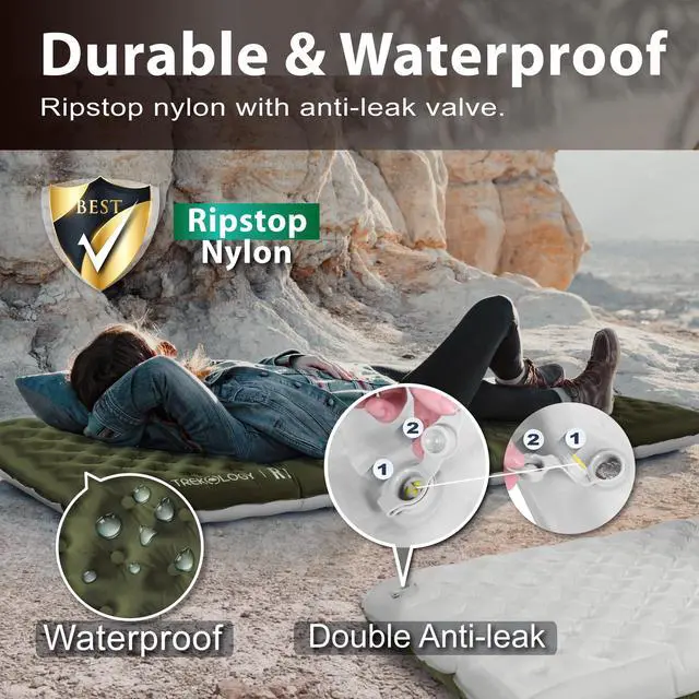 Alt view image 5 of 7 - Sleeping Pad for Camping Ultra-Lightweight, 4" Thick Camping Mat with 7.2 R-Value for All Seasons Compact, Durable & WaterproofIdeal for Backpacking, Hiking, and Outdoor Adventures UL R7