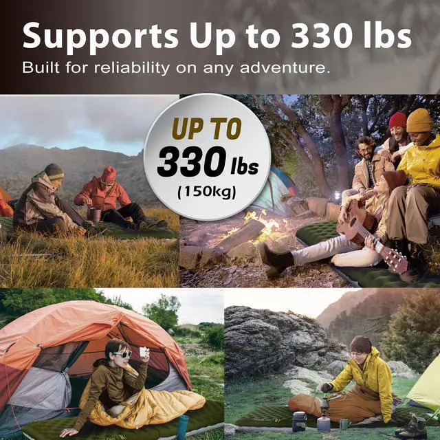 Alt view image 6 of 7 - Sleeping Pad for Camping Ultra-Lightweight, 4" Thick Camping Mat with 7.2 R-Value for All Seasons Compact, Durable & WaterproofIdeal for Backpacking, Hiking, and Outdoor Adventures UL R7