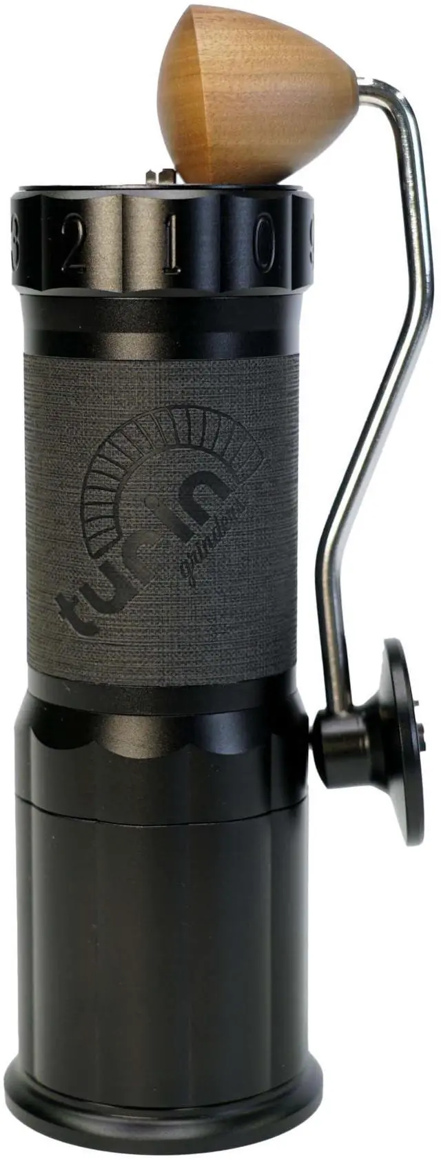 Main image of Turin H40 V2 Manual Coffee Grinder 40mm Stainless Steel Burr, Adjustable for Espresso, Pour Over, French Press, Aluminum Body with Walnut Handle, Magnetic Dosing Cup, 30g Capacity