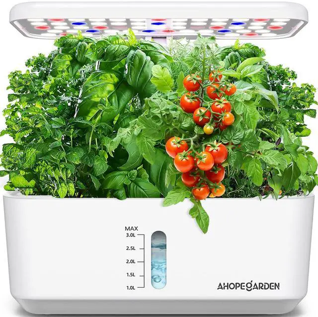 Main image of Indoor Garden Hydroponics Growing System: 10 Pods Plant Germination Kit Herb Vegetable Growth Lamp Countertop with LED Grow Light - Hydrophonic Planter Grower Harvest Lettuce