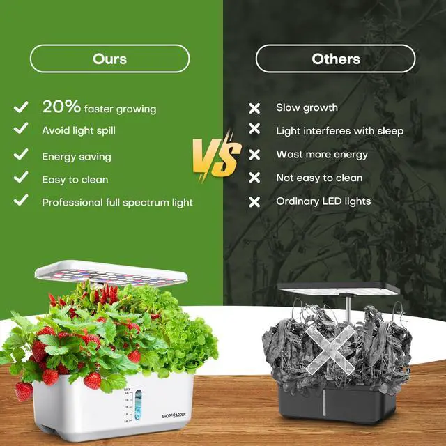 Alt view image 4 of 7 - Indoor Garden Hydroponics Growing System: 10 Pods Plant Germination Kit Herb Vegetable Growth Lamp Countertop with LED Grow Light - Hydrophonic Planter Grower Harvest Lettuce