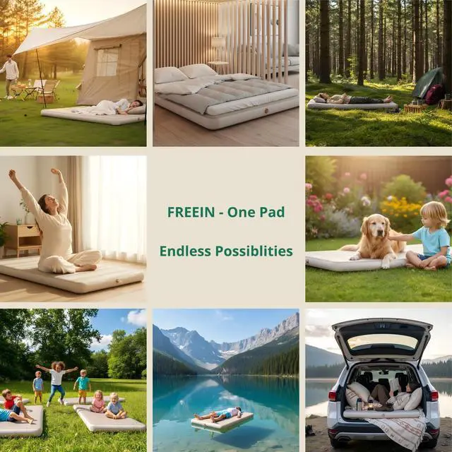 Alt view image 5 of 7 - 4" Drop Stitch Camping Air Mattress, Inflatable Sleeping Pad with Firm 7 PSI Support, Fast Inflation Portable Tent & Car Camping Bed, 76" x 51"